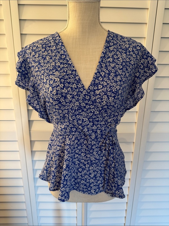Monteau Tops - Monteau Fauz Wrap Peplum Top
